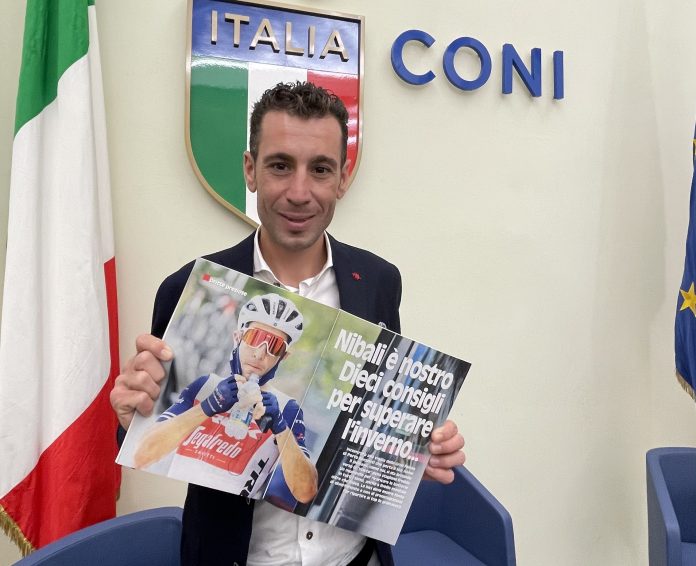 Conferenza stampa Acsi, Roma, Salone del Coni, Vincenzo Nibali