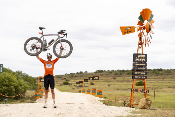 Stage 7: Matthew Beers during stage 7 of Nedbank Gravel Burn sta Nedbank Gravel Burn